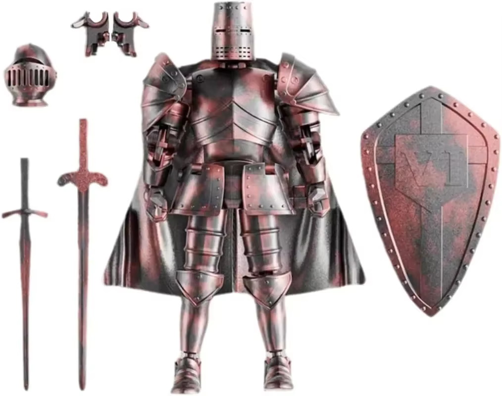 Figurine d'action Knight Armor – Robot mobile multi-articulé à monter soi-même avec armure médiévale, jouet de collection posable pour enfants et adultes