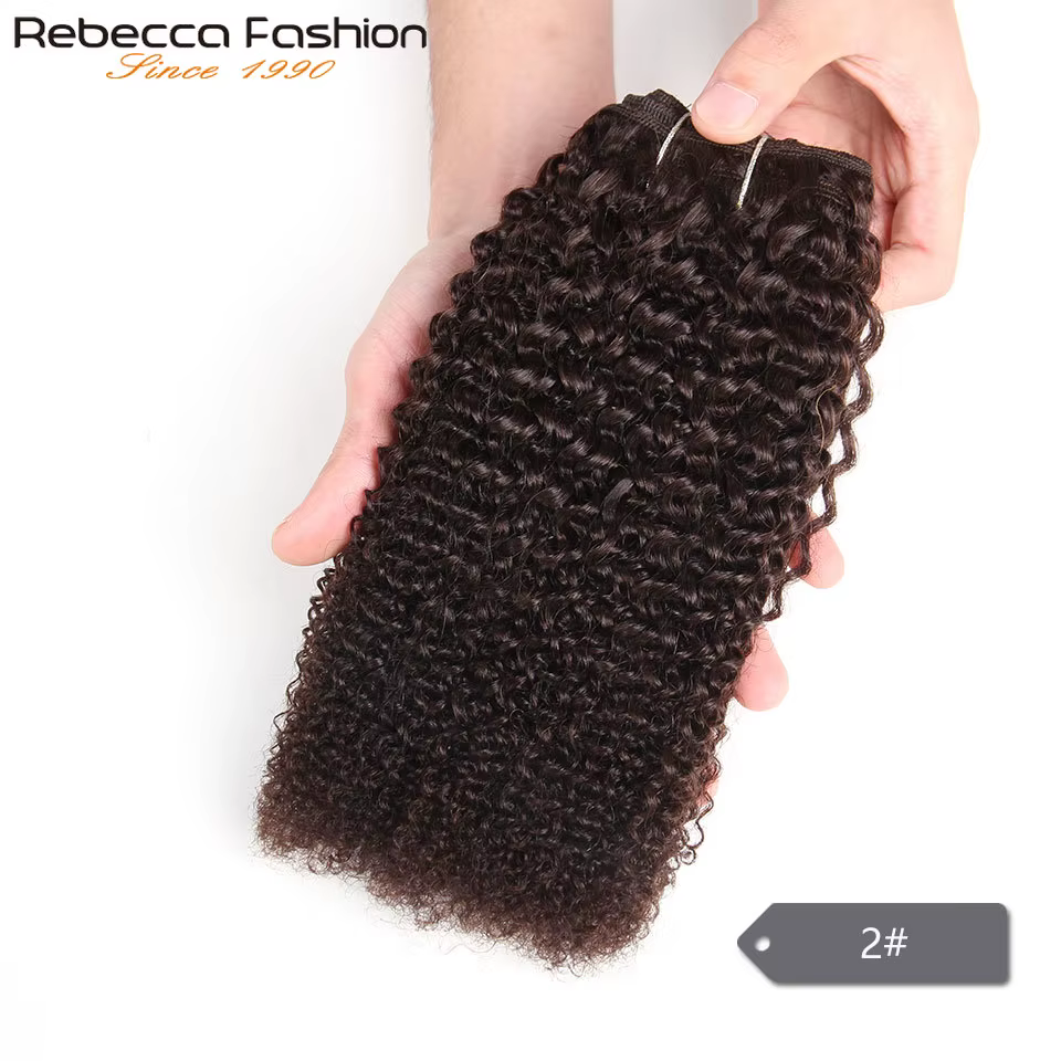 Offre Spéciale : Lots de Tissages de Cheveux Humains Péruviens Bouclés Afro Kinky Wave Rebecca # 1B # 2 # 4 extensions