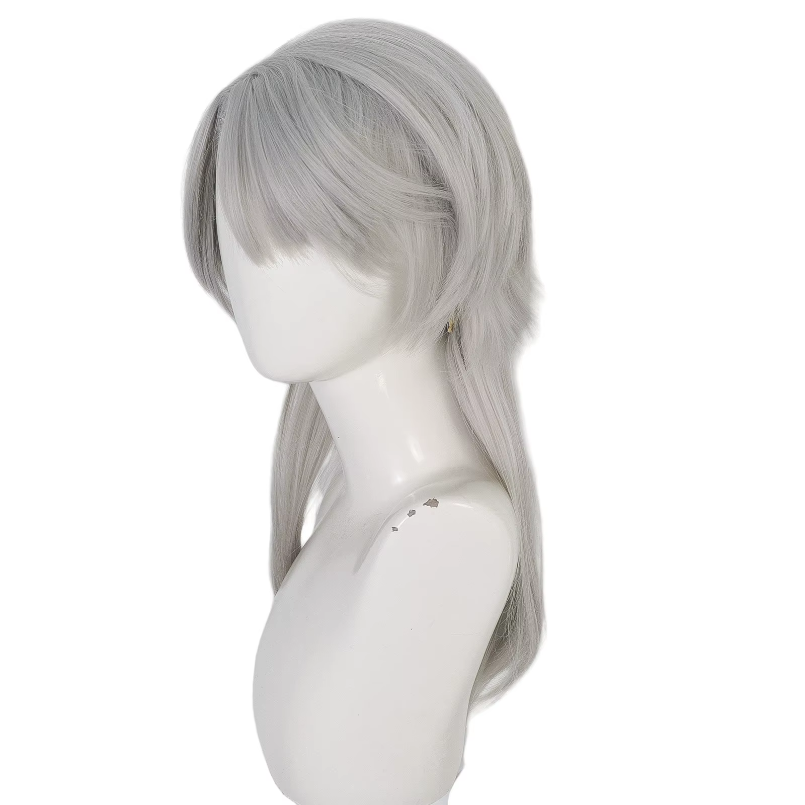 Seija Cosplay perruque Anime fille argent cheveux longs raides