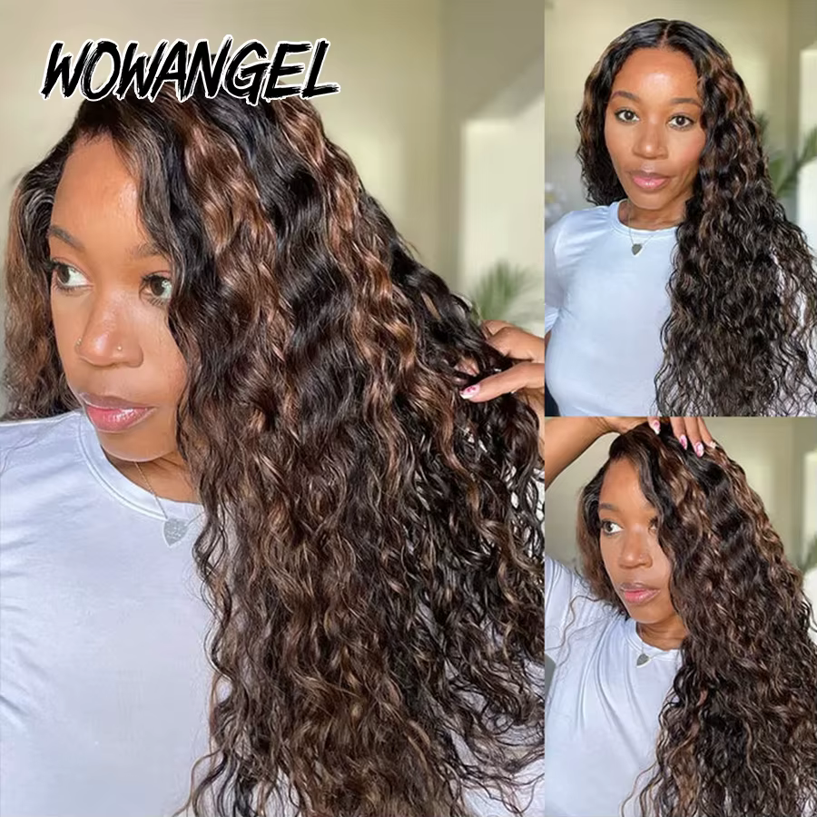 WOWANGEL Perruque sans colle prête à porter