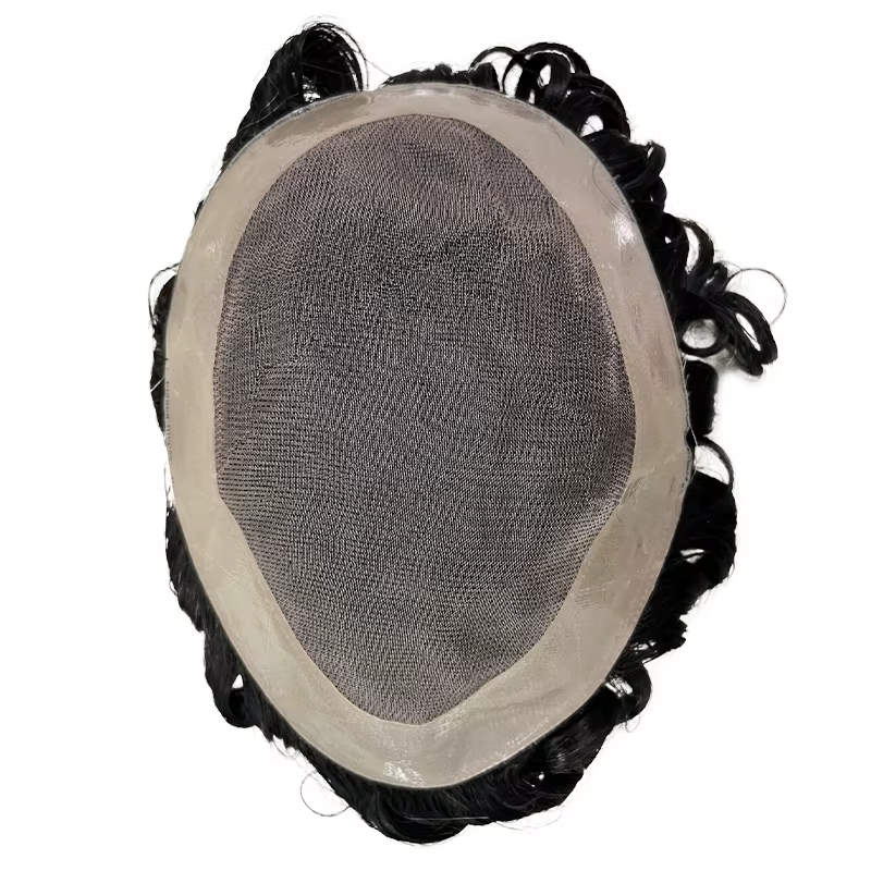 Perruque de cheveux humains indiens bouclés Mono NPU