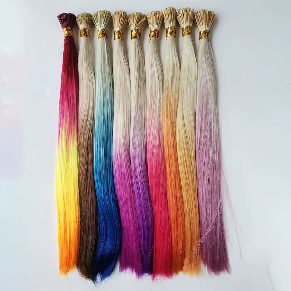 Extensions de cheveux synthétiques colorés pour femmes