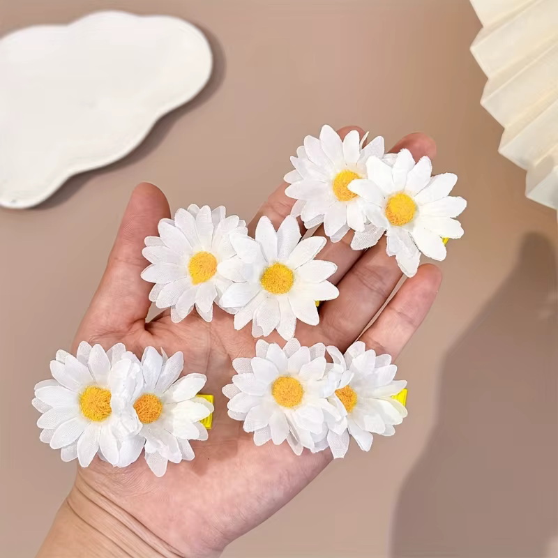 8 pinces à cheveux en forme de fleur de marguerite