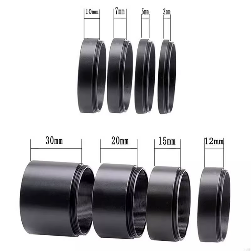 Ensemble d'extensions télescope, 8 tailles, 3-30mm, en alliage métallique M48x0,75, tubes d'extension
