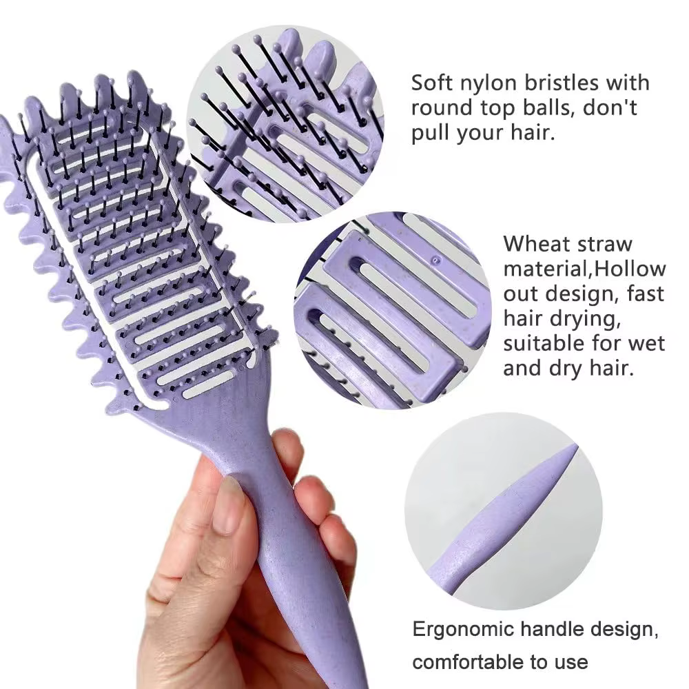 Brosse de coiffure 3 en 1 pour boucles