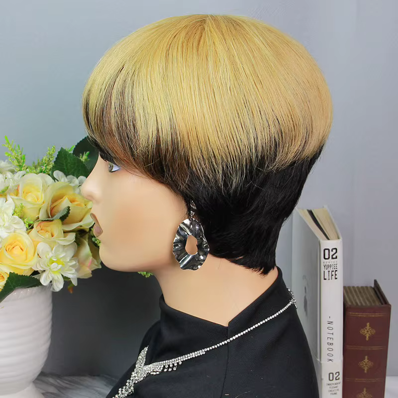 Perruque courte Pixie Cut en cheveux humains pour femmes