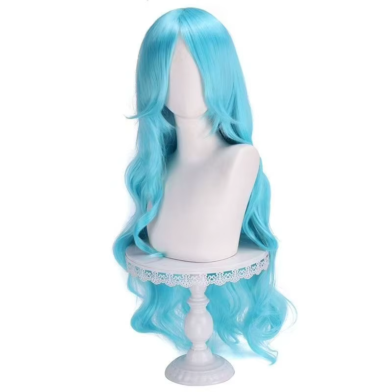 Perruque de Cosplay synthétique longue bouclée Nefertari Vivi