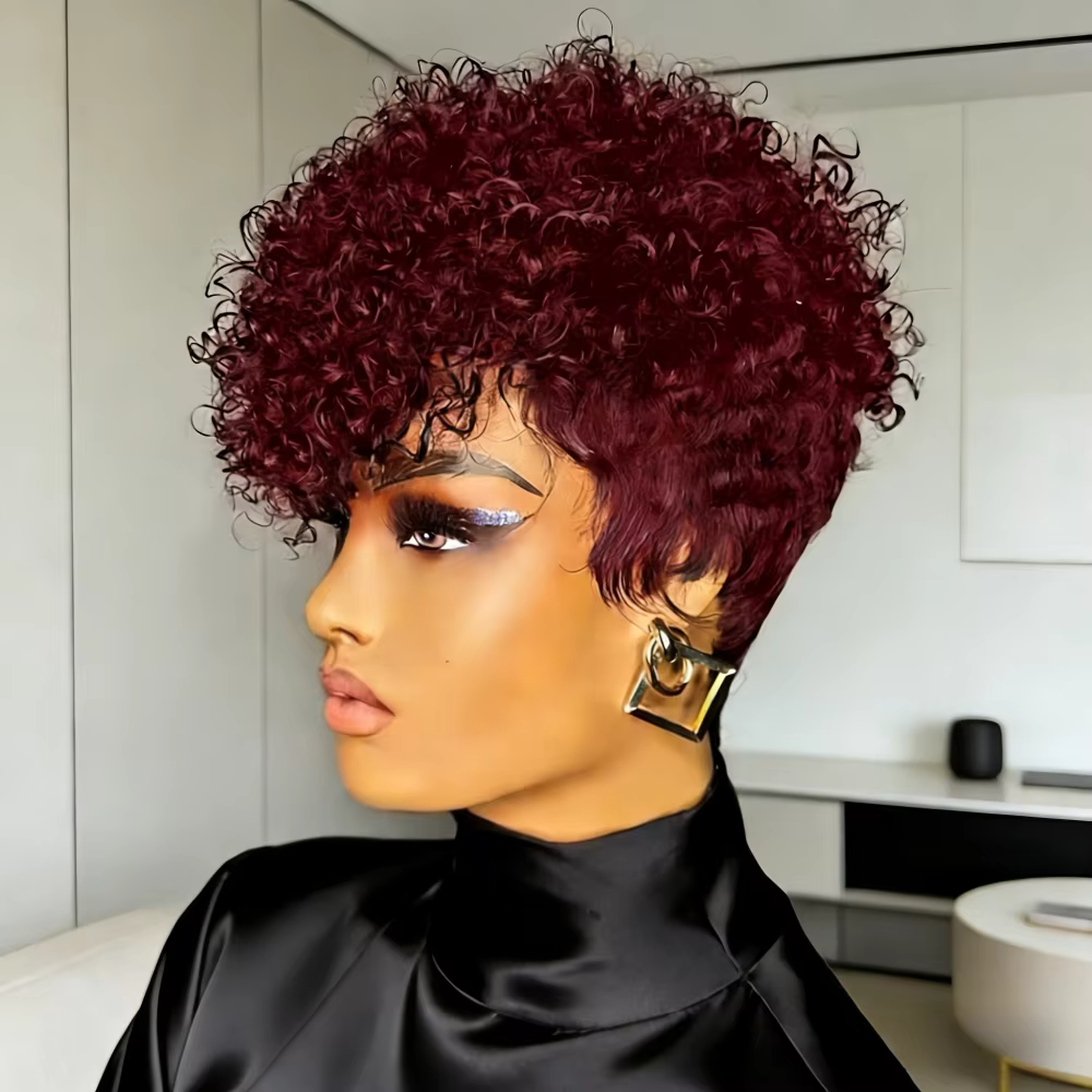 Perruque courte de cheveux humains
