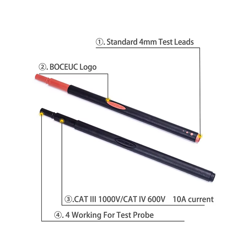 Fils de Test multimètre, tige d'extension de Test de sonde de câble Applicable aux accessoires de Test API universels de 4mm