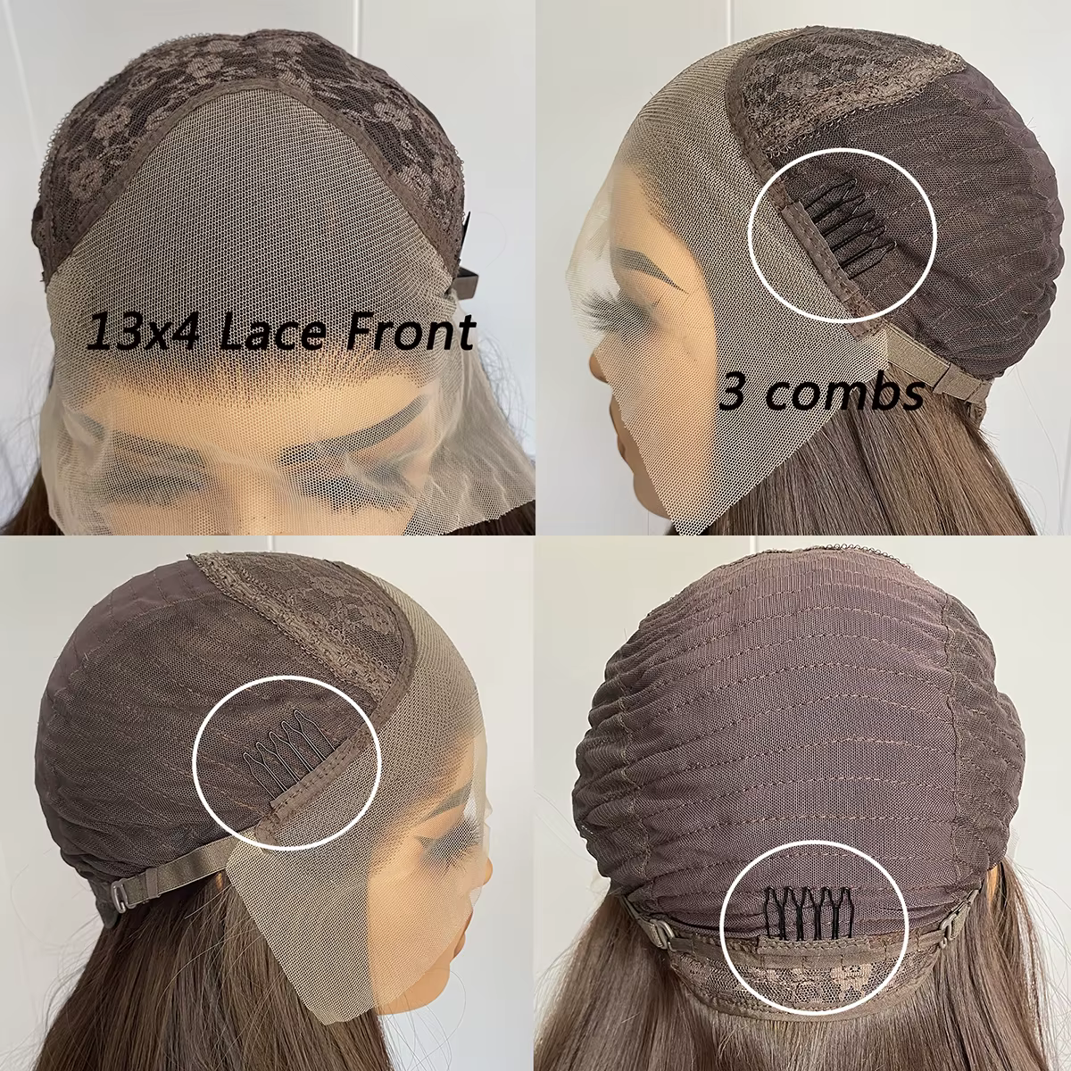Perruque Bob Lace Front Wig synthétique courte et lisse, coupe superposée, 13x4, naissance des cheveux naturelle, usage quotidien, pour femmes