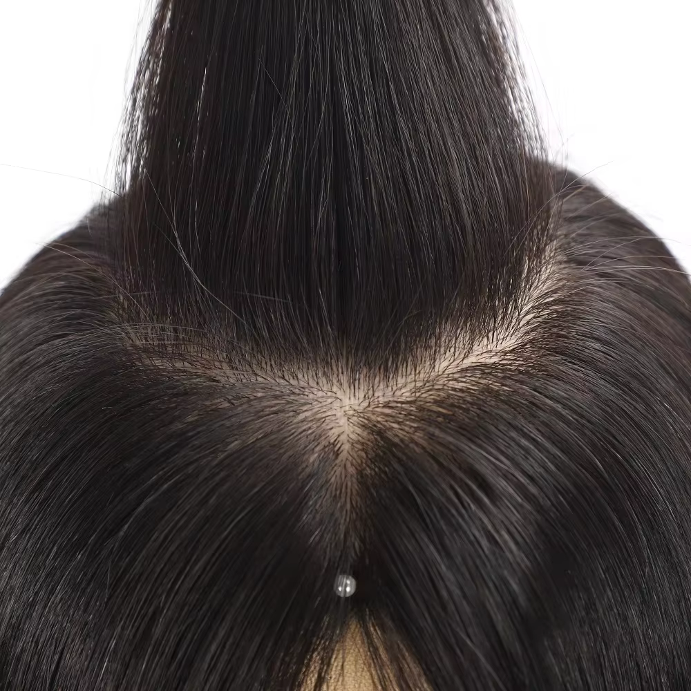 16x16cm 2 # Marron foncé 4 # Perruques 100% cheveux humains sans colle prêtes à porter