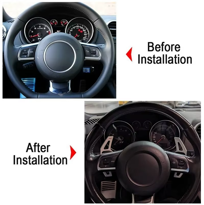 2x Extension de levier de vitesses en aluminium pour volant Audi A3 A4 A5 A6 A7 A8 Q5 Q7 TT S3 S4 S5 R8 2006-2009 2010 2011
