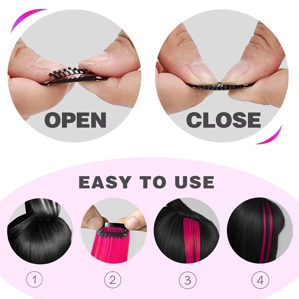 Extensions capillaires synthétiques à clips