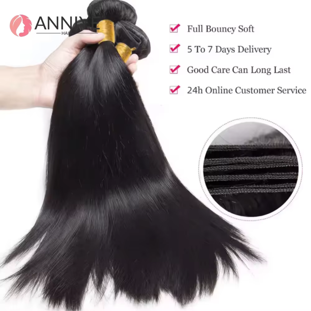 Paquets droits cheveux humains
