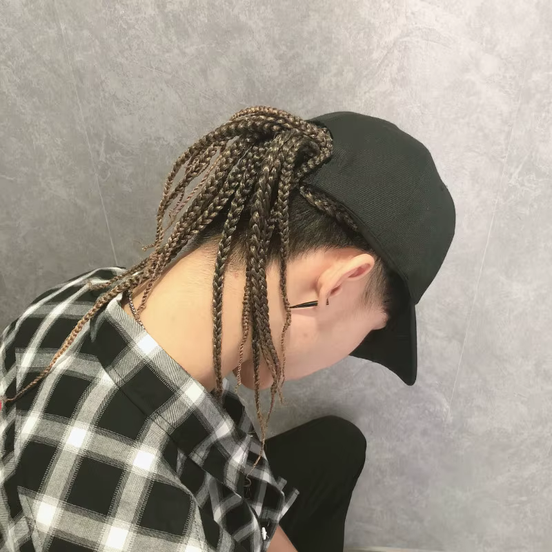Ensemble d'extensions de cheveux tressés synthétiques pour hommes et femmes