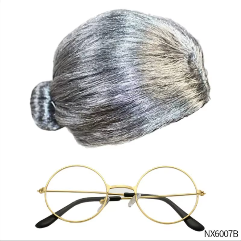 Ensemble Perruque et Lunettes de Grand-Mère pour Adulte