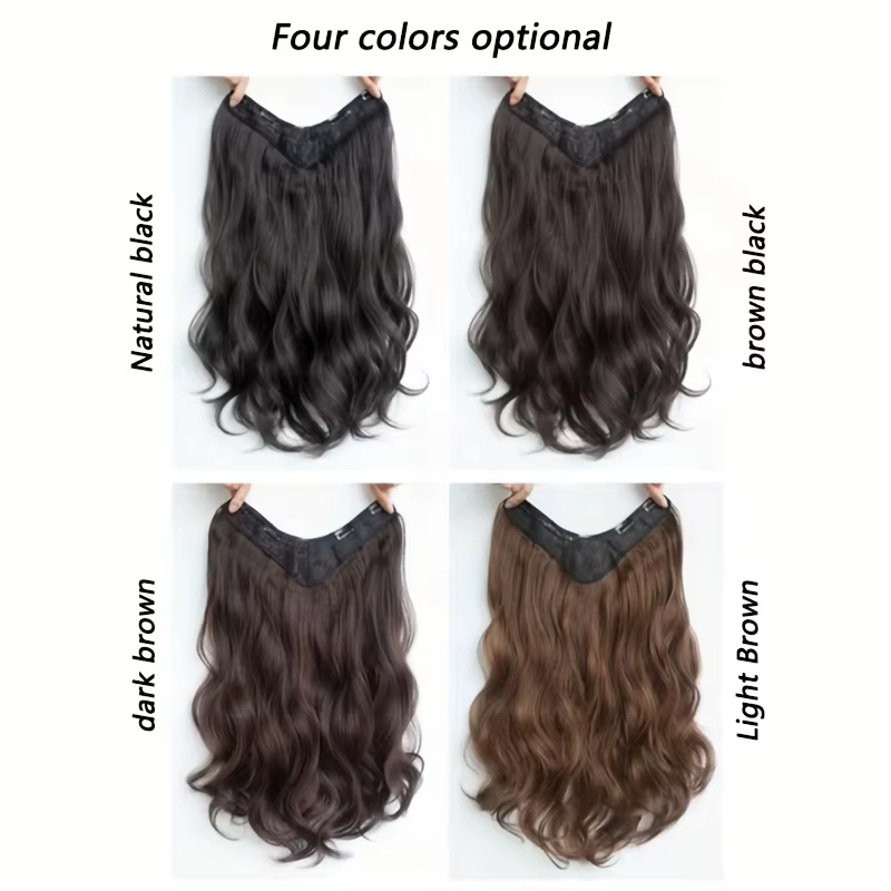 Extensions de cheveux synthétiques invisibles à longues vagues – Look
