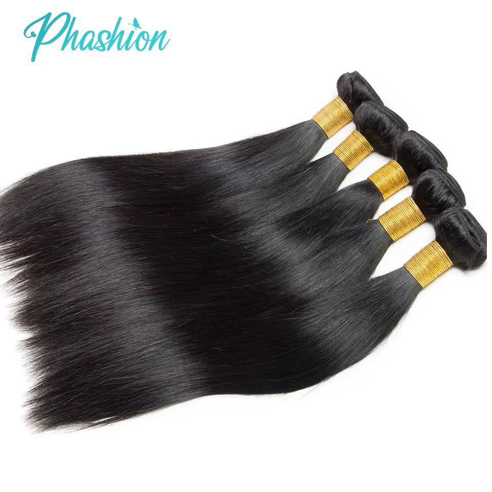 Phashion cheveux humains droits paquets 1/3 pièces/lot 30 32 pouces Remy Extensions
