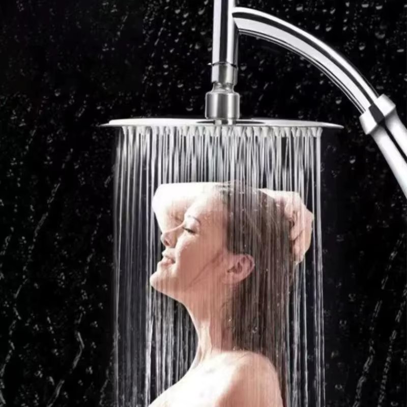 Pommeau de douche à haute pression en acier inoxydable, extension de pommeau de douche carré, grande extension incurvée, jet supérieur haute pression