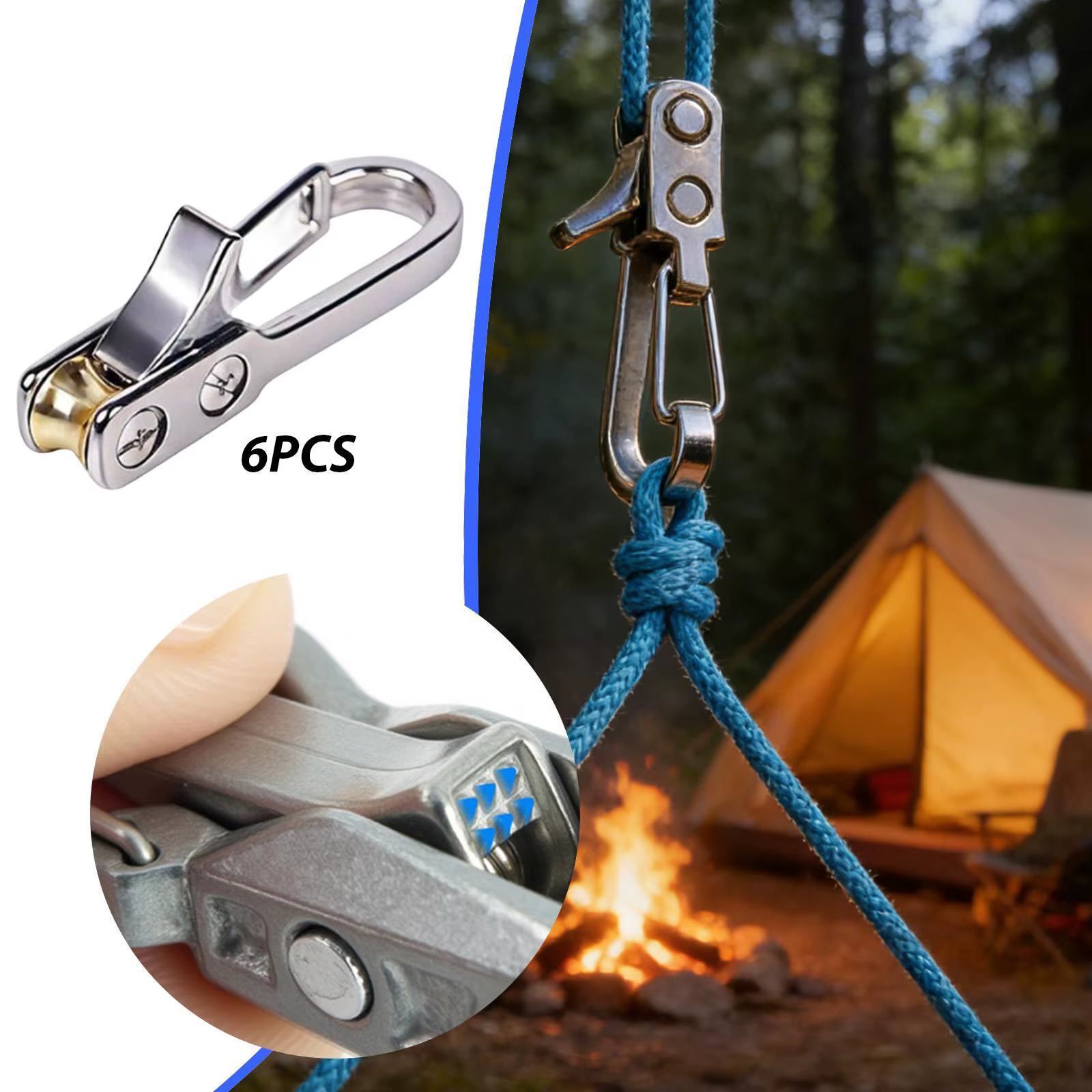 Tendeur de corde extérieur portable pour tente, bateau, usage domestique et corde à linge
