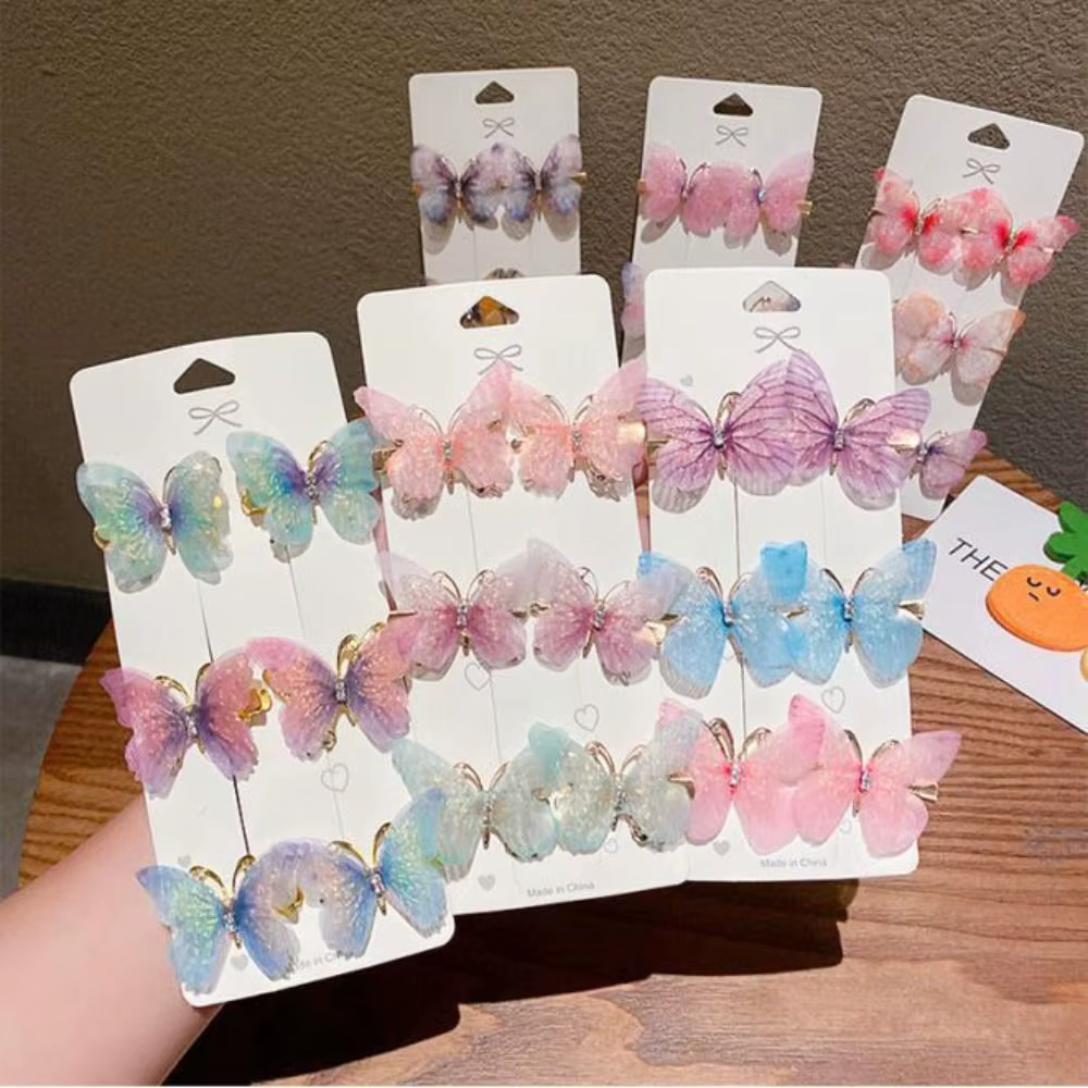 Épingle à cheveux papillon colorée pour femmes