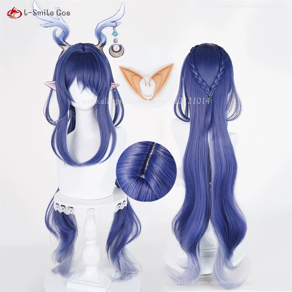 Lauma Cosplay perruque bleu dégradé 100cm perruques pour femmes