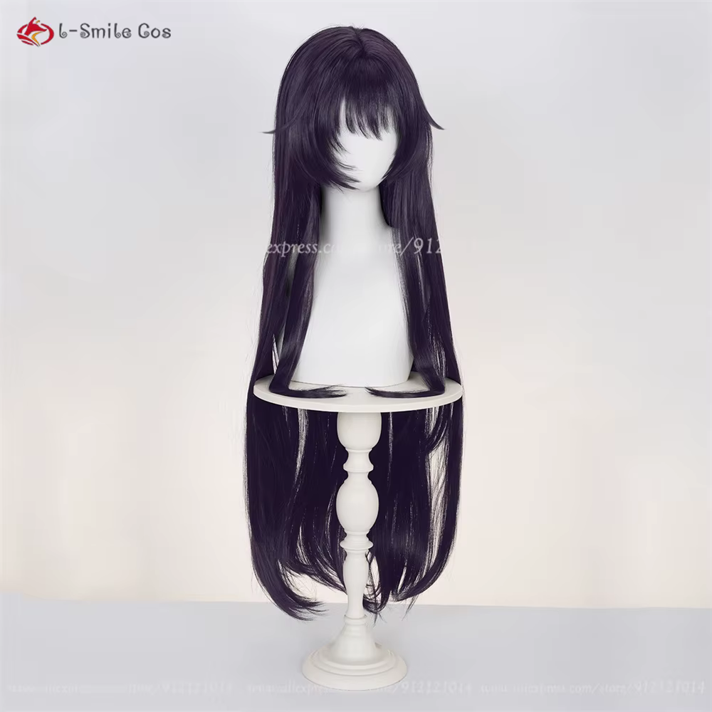 Waguri Kaoruko Perruque de Cosplay synthétique noire violette de 100cm pour femmes