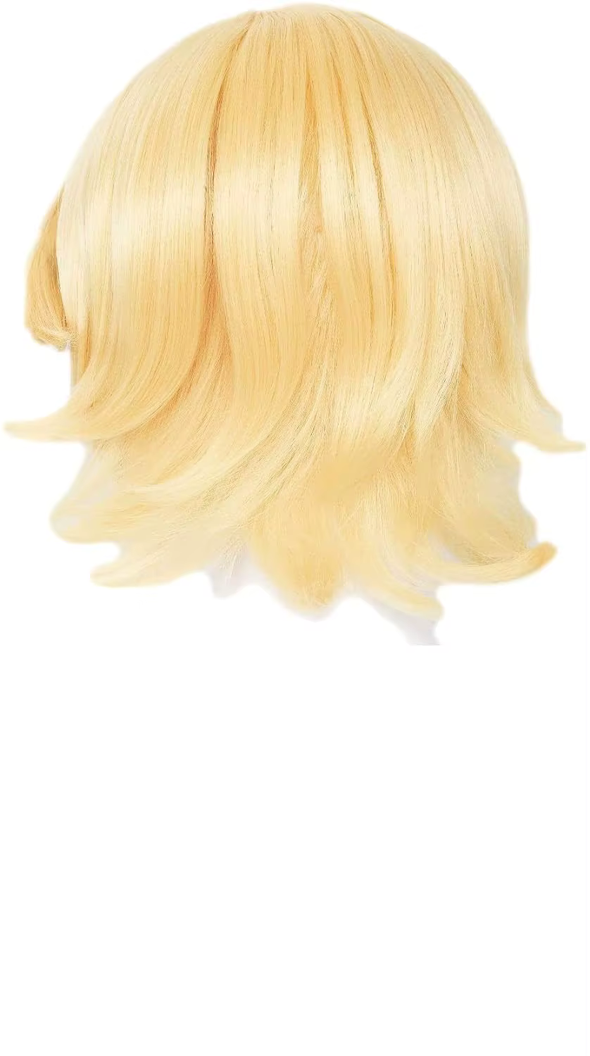 Perruque de Cosplay courte jaune pour femmes