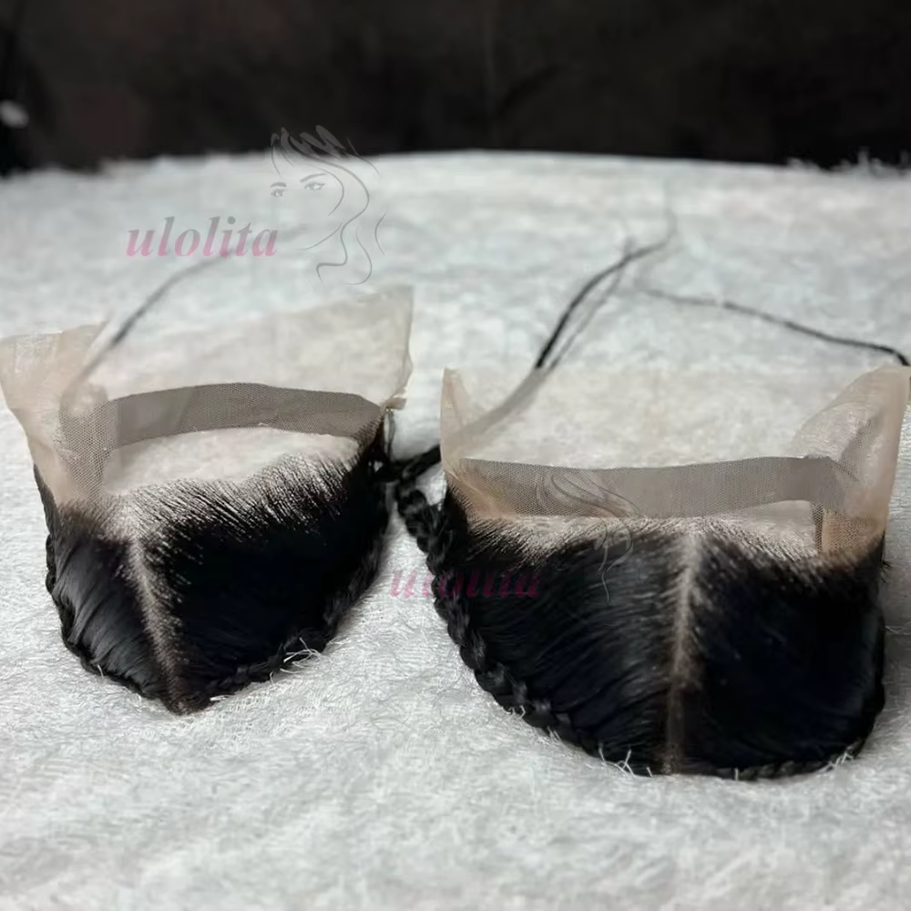 Perruques frontales en dentelle droite sans colle 13x4 avec tresses cheveux humains prêt à porter perruque frontale