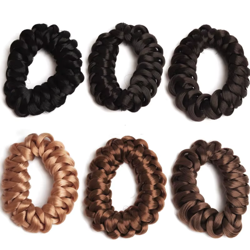 Perruque queue de cheval bandeau élastique tissage tresse cheveux boucles
