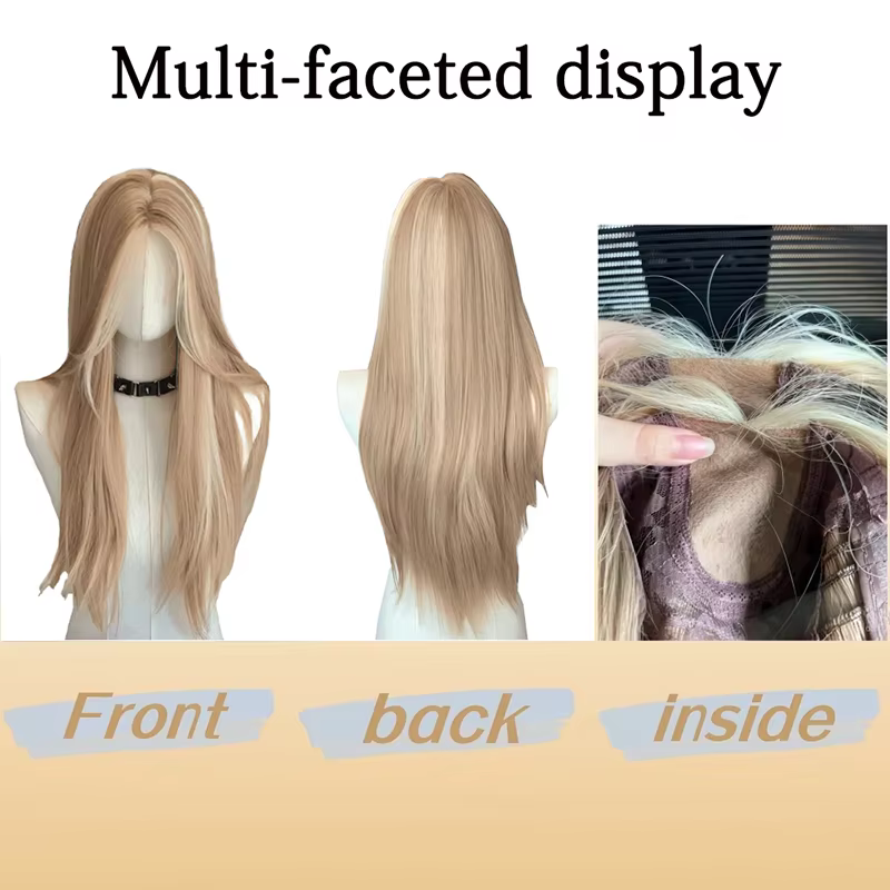 Perruque Lace Front Wig synthétique lisse de 24 pouces
