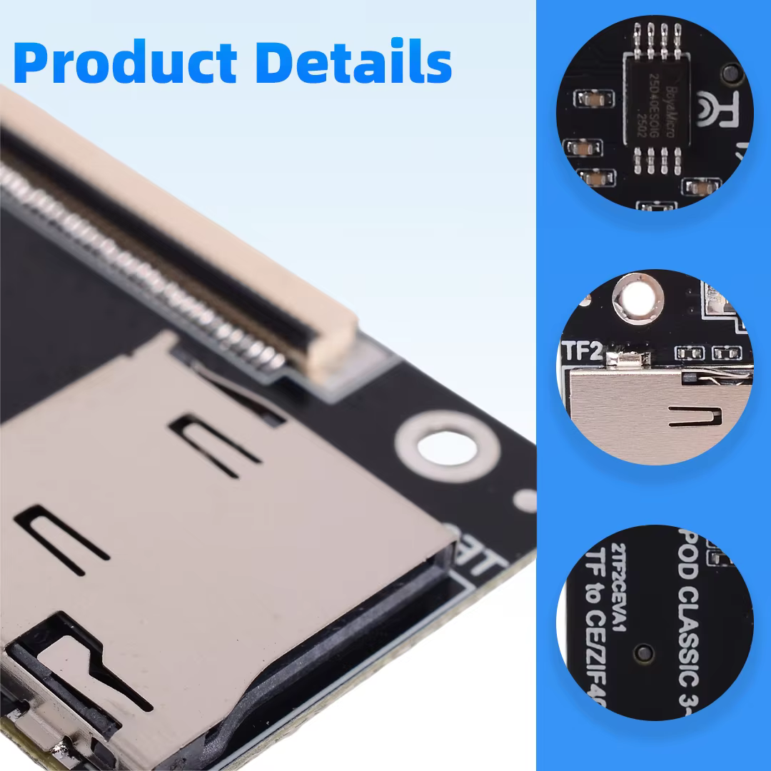 Adaptateur double TF vers CE ZIF, convertisseur double carte Micro SD pour iPod 3 4 5 6 7 Gen Video Classic, PC industriel, DVR, NVR, NAS, IFlash