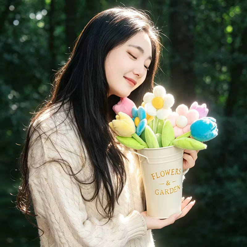 Magnifiques jouets en peluche tulipes et tournesols réalistes, doux et rembourrés, jouets floraux de jardin, jouets créatifs pour bouquets DIY, décoration douce pour chambre et fête