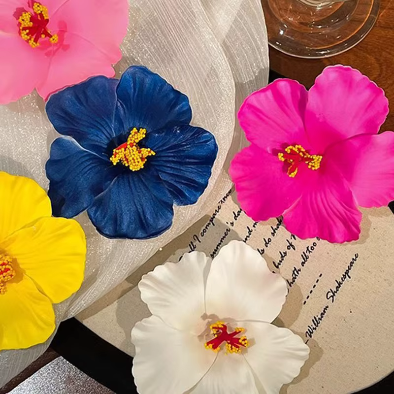 Pince à cheveux fleur hawaïenne pour femmes filles romantique bohème