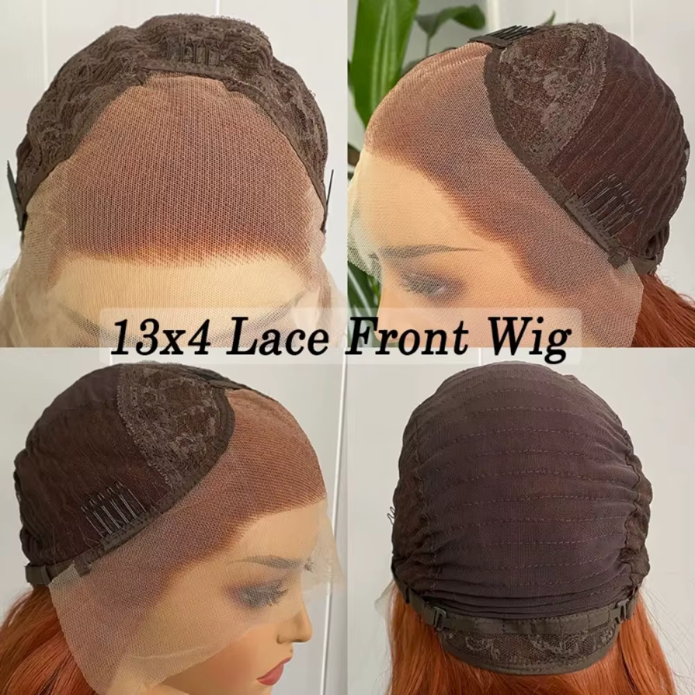 Perruque Lace Front Wig synthétique ondulée brune 13x4