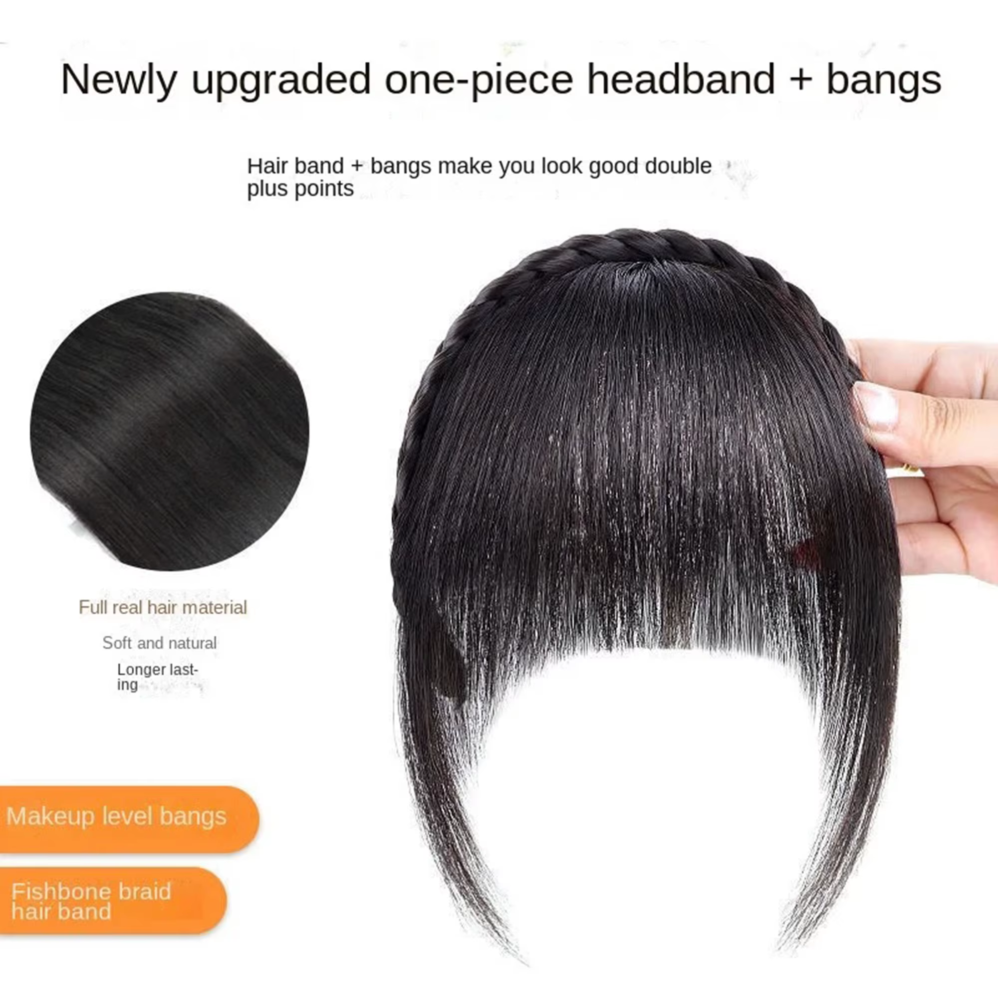 Extensions de franges synthétiques à bandeau