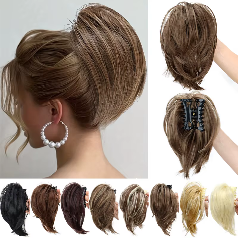 Pince à cheveux élégante en chignon désordonné pour femmes