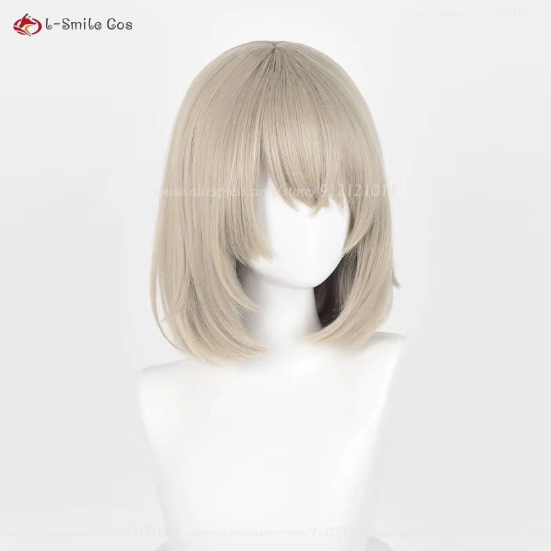 Anime Falin Touden Cosplay perruque 35 cm court gris or femmes perruques résistant à la chaleur cheveux synthétiques