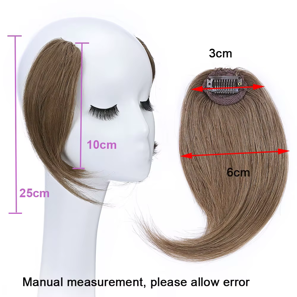 Extensions de Cheveux 100% Naturels avec Frange Latérale Ondulée