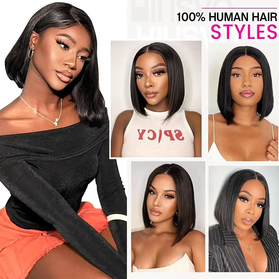 Nouvelle perruque synthétique Lace Front 4x4 de 10 pouces 2026