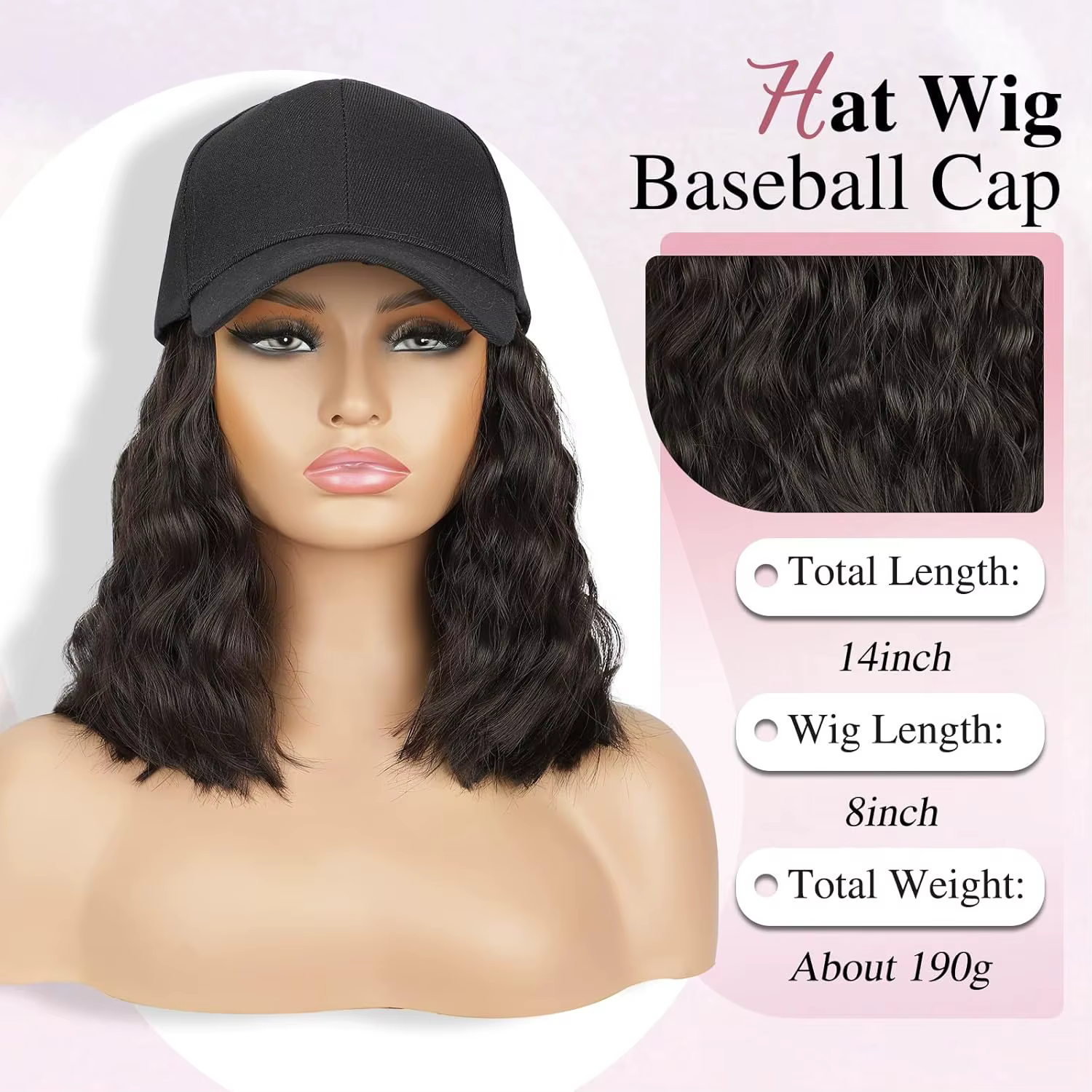 Perruque de chapeau pour femmes