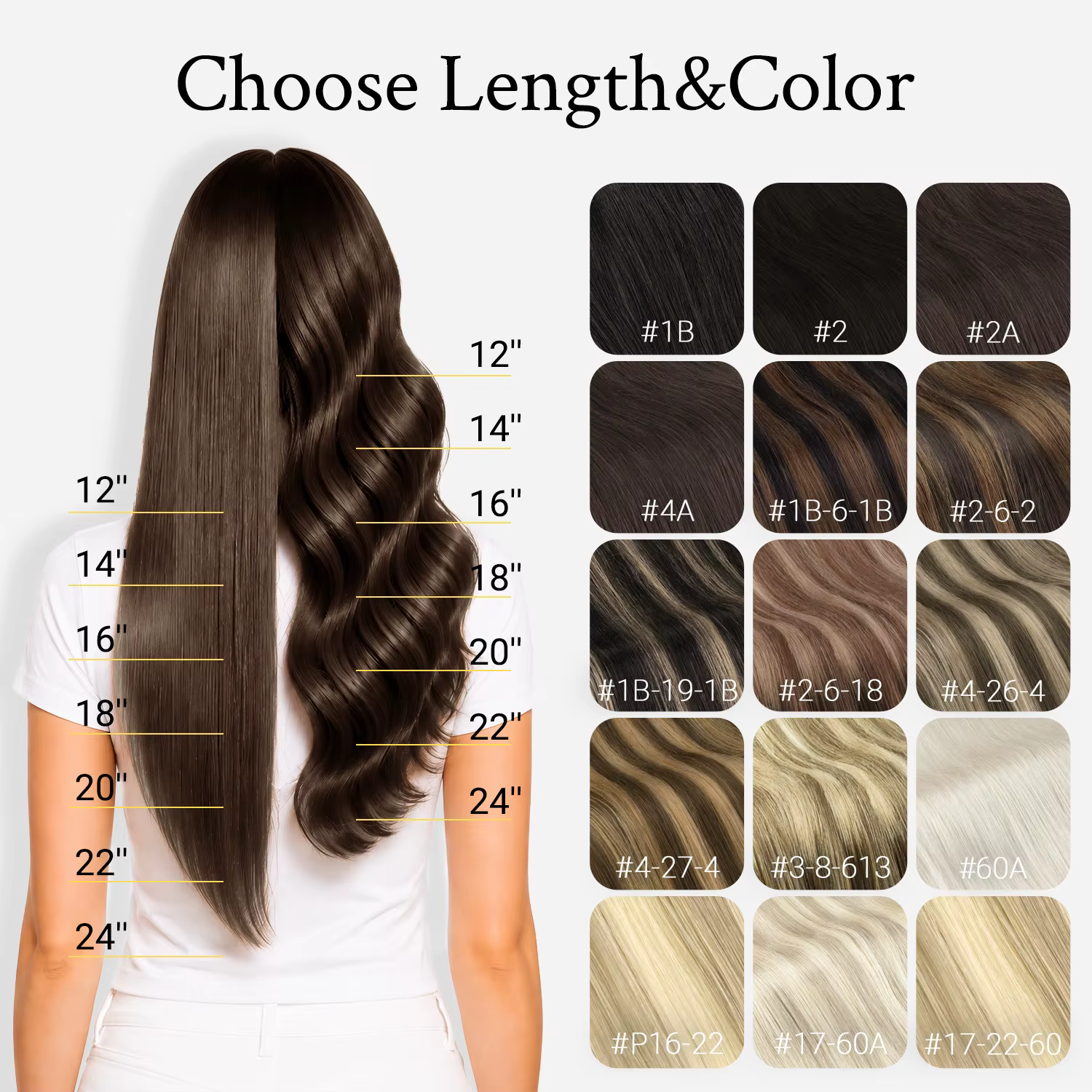 Extensions de cheveux humains lisses à clips