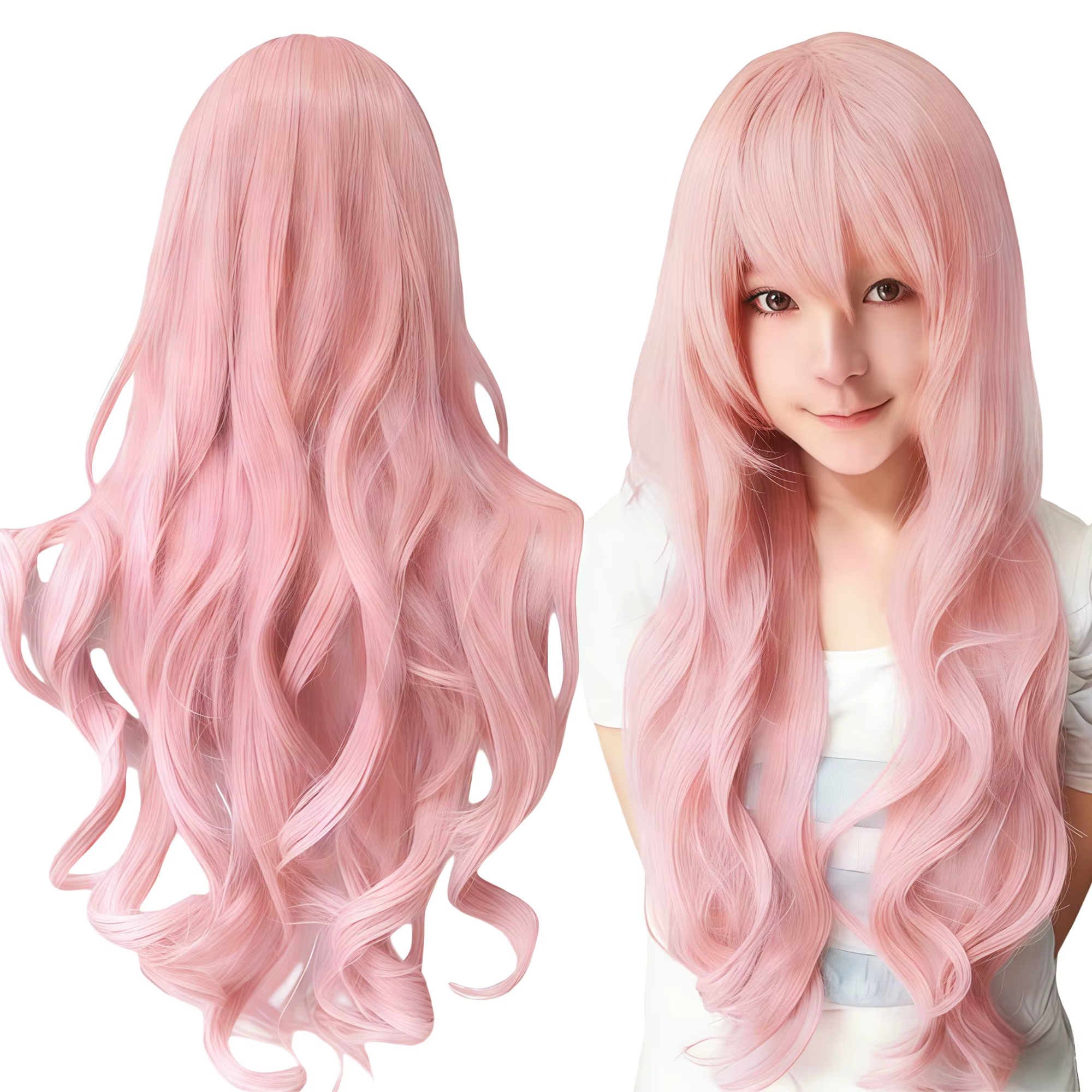 Perruque de cosplay synthétique rouge vibrant Lolita Kushina Uzumaki