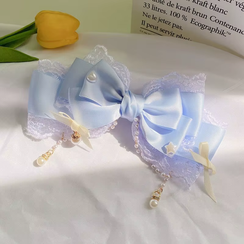 Pinces à cheveux avec nœud pour fille Lolita