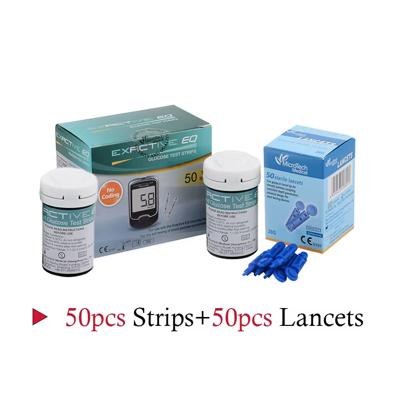 Exactive Eq 50pcs Bandelettes de Test pour diabétiques Accessoires médicaux Soins de santé (Dernière période de validité)