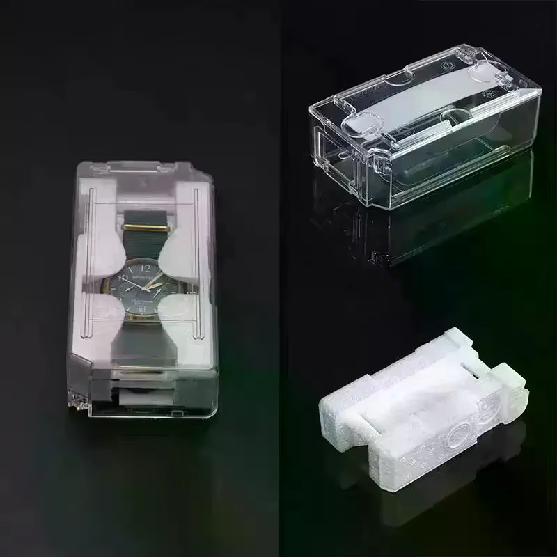 Boîte de rangement universelle pour bijoux, boîte à montres pour hommes, boîte à montres vintage transparente à grille unique, boîtes cadeaux de Noël