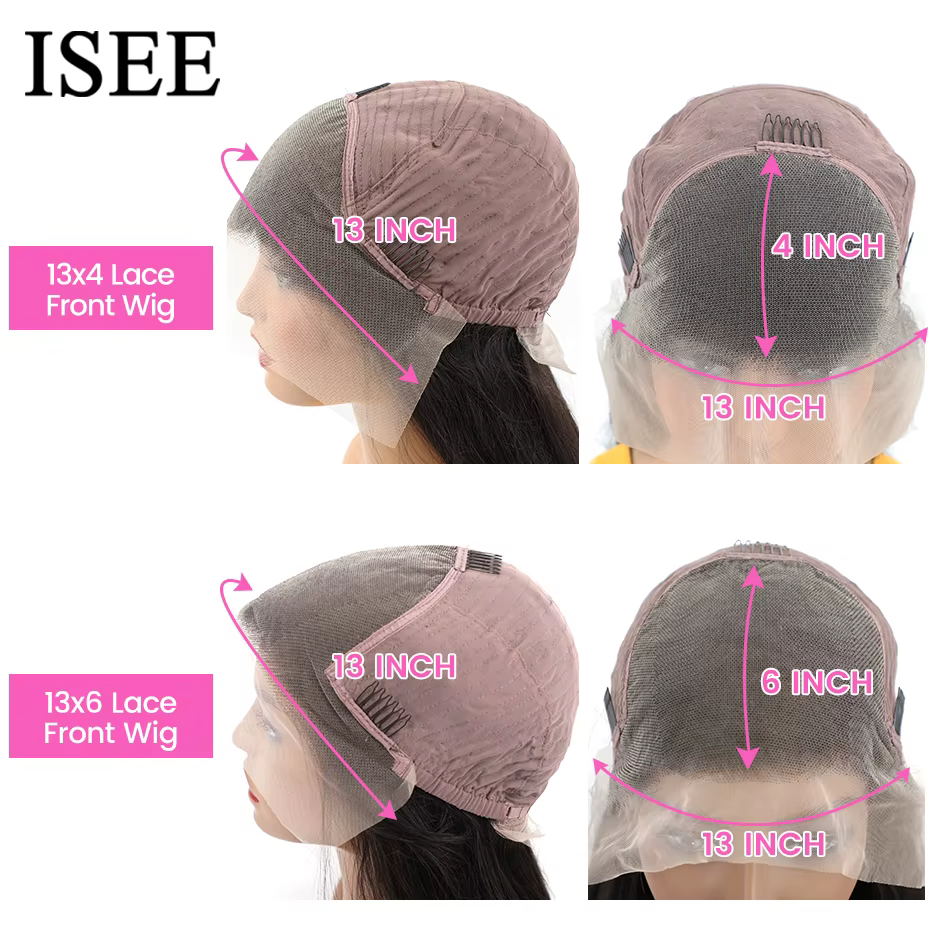 ISEE HAIR perruque brésilienne vague d'eau 13x6 HD dentelle frontale