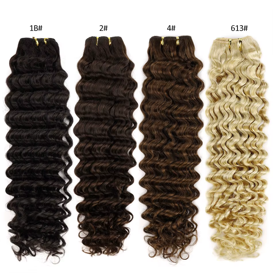 BHF vierge cheveux humains Bundle bouclés trame Extensions mettre en évidence Double dessiné