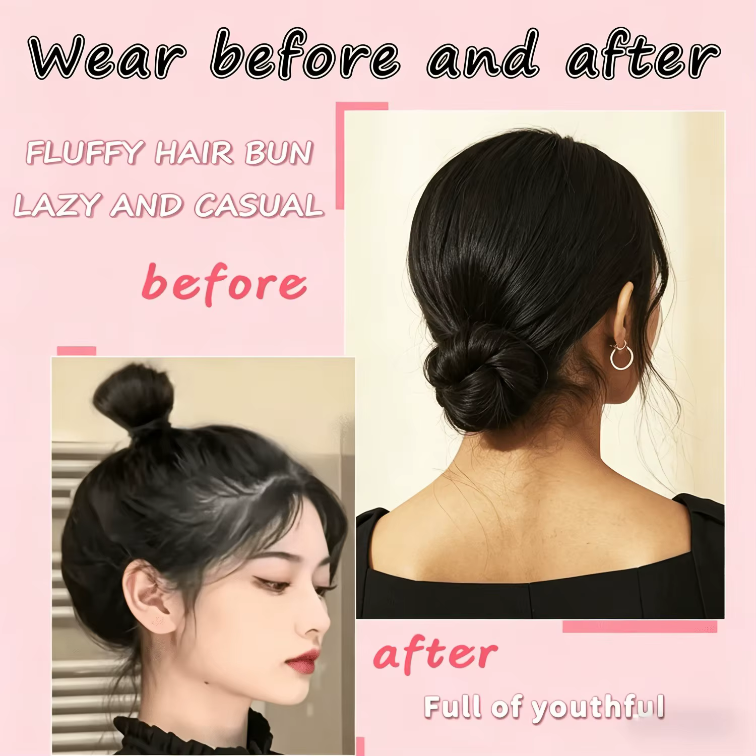 Chignon synthétique élastique pour femme