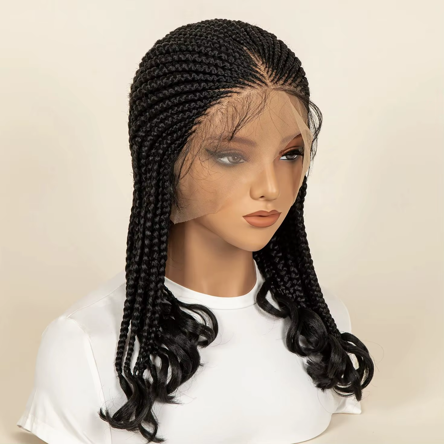 Perruque synthétique au Crochet entièrement en dentelle de 18 pouces